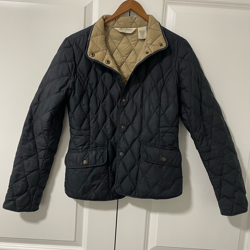 EDDIE BAUER- sz XS Quilted Goose Down Utility Women's Jacket Lightweight